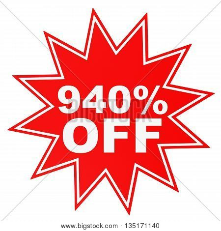 Discount 940 Percent Off. 3D Illustration.