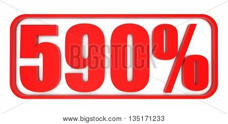 Discount 590 Percent Off. 3D Illustration.