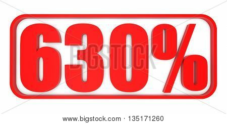 Discount 630 Percent Off. 3D Illustration.