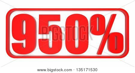 Discount 950 Percent Off. 3D Illustration.