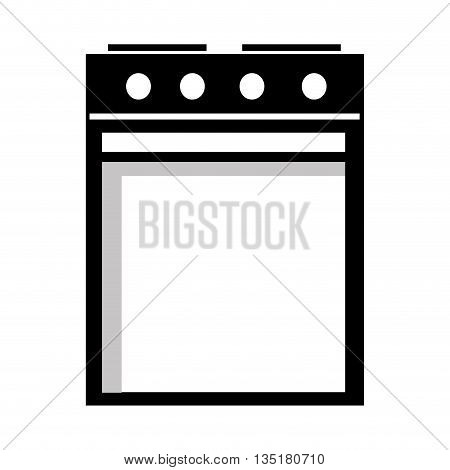 black and white electric heater fron view over isolated background, vector illustration