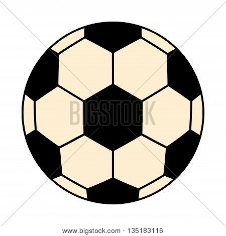 black and white socces ball front view over isolated background, vector illustration