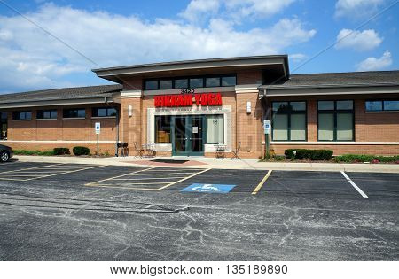NAPERVILLE, ILLINOIS / UNITED STATES - JULY 23, 2015: One may study yoga at the Bikram Yoga school in Naperville.