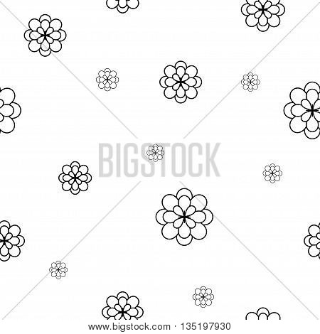 Flower chaotic seamless pattern. Fashion graphic background design. Modern stylish abstract texture. Monochrome template for prints textiles wrapping wallpaper etc Stock VECTOR illustration
