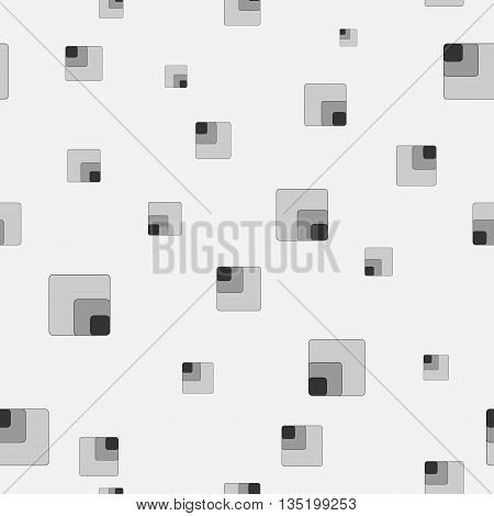 Square chaotic seamless pattern. Fashion graphic background design. Modern geometric stylish abstract texture. Monochrome template 4 prints textiles wrapping wallpaper website VECTOR illustration