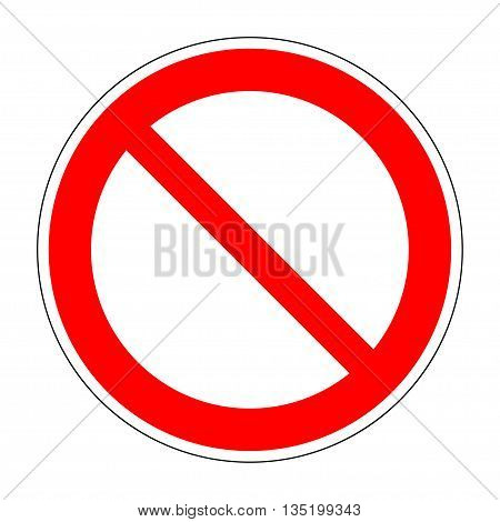 Red no not allowed symbol on white background. Stock vector
