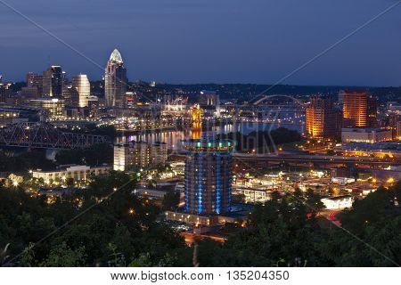 Cincinnati, Ohio & Covington Kentucky along the Ohio River
