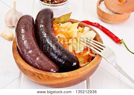 Black Pudding Kaszanka with Sauerkraut Studio Photo