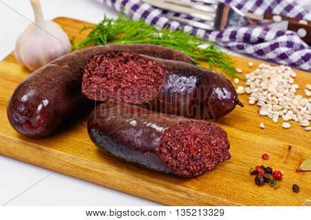 Black Pudding Kaszanka with Sauerkraut Studio Photo