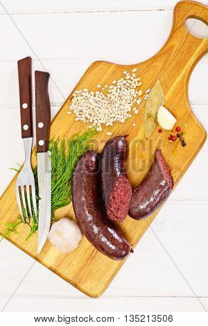 Black Pudding Kaszanka with Sauerkraut Studio Photo