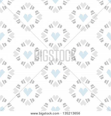 Seamless vector pattern heart tile on white background