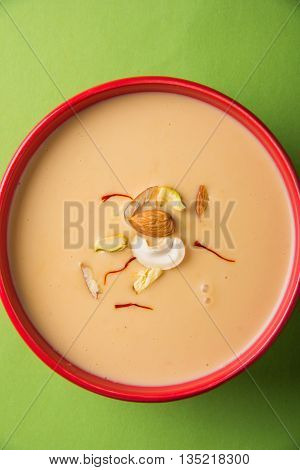 Delicious Indian sweet Rabdi with dry fruits toppings