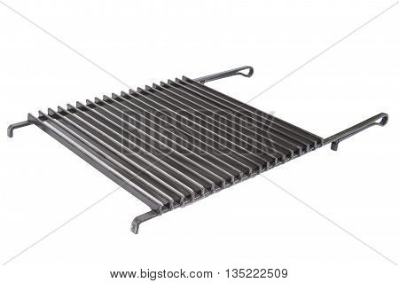 grill on barbecue over charcoal closeup isolated on white