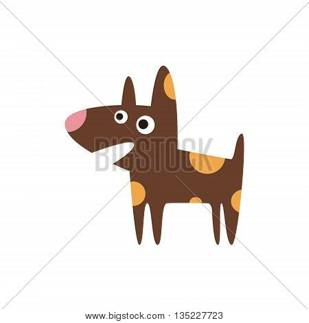 Pit Bull Dog Breed Primitive Cartoon Illustration In Simplified Vector Design Isolated On White Background