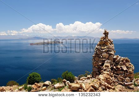 South America Bolivia - Isla del Sol on the Titicaca lake the largest highaltitude lake in the world