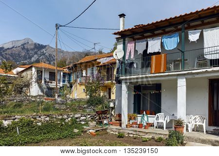 Typical house in village of Potamia, Thassos island,  East Macedonia and Thrace, Greece