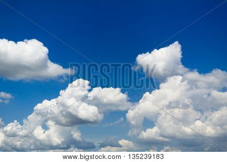 Beautiful blue summer sky, blue sky and white clouds