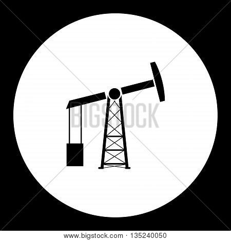 Black Oil Rig Production Isolated Black Icon Eps10