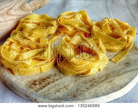 Tasty Italian homemade pasta ready to cook