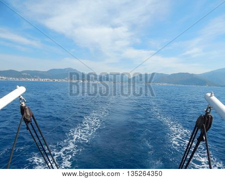 Yachting marina of Marmaris in Turkey resort town on the Aegean Sea