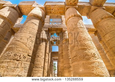 Great Hypostyle Hall at the Temples of Karnak, Luxor, Egypt