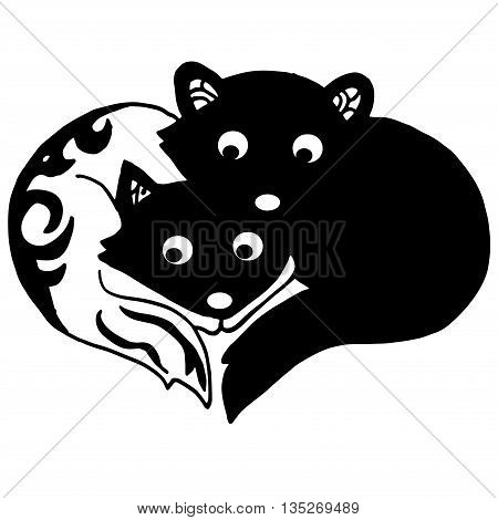 Raccoons are next to each other . Background