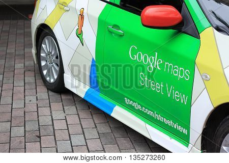 BANGKOK,THAILAND - JULY 16: A Google Maps car on view in central Bangkok as the internet giant announces the Thai capital has been added to its Street View utility on July 16,2013 in Bangkok,Thailand.