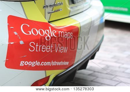 BANGKOK,THAILAND - JULY 16: A Google Maps car on view in central Bangkok as the internet giant announces the Thai capital has been added to its Street View utility on July 16,2013 in Bangkok,Thailand.