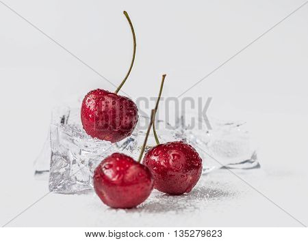 Group of fresh cherry in stuido shot