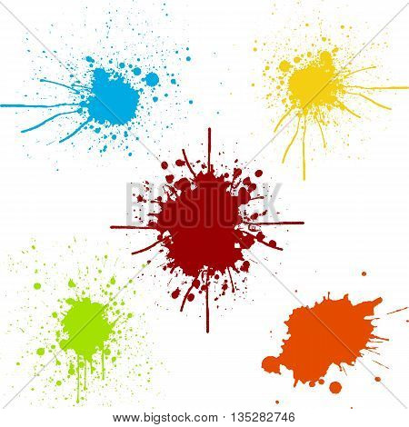 splatter pack Collection of paint color.illustration vector design