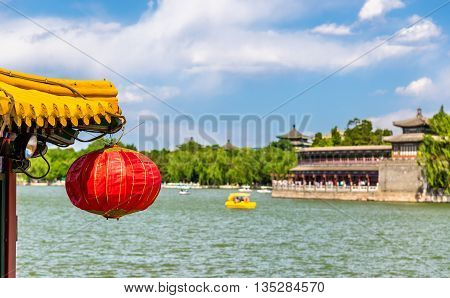 Red paper lantern in Beihai Park - Beijing, China