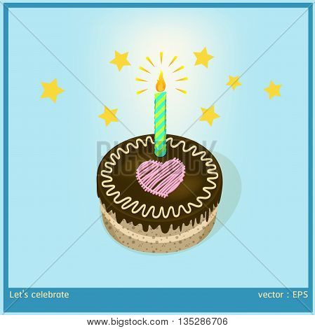 Graphic vector a cake for your special moment cartoon style