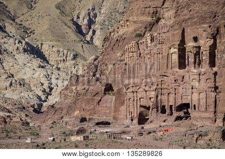 The Palace tomb and the Corinthian tomb two of the Royal Tombs Petra Jordan