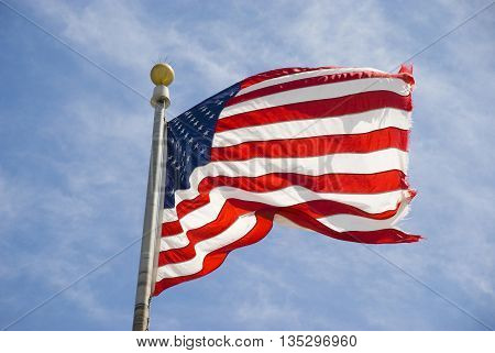 American flag - Star spangled banner on a pole