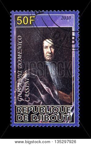 DJIBOUTI - CIRCA 2010 : Cancelled postage stamp printed by Djibouti, that shows Domenico Cassini.