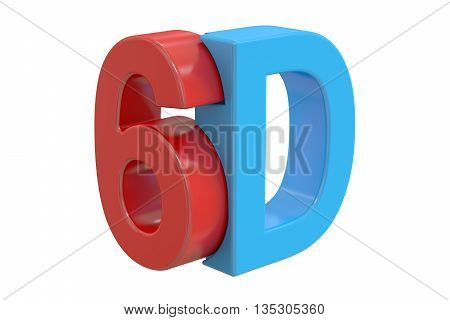 6D logo 3D rendering isolated on white background