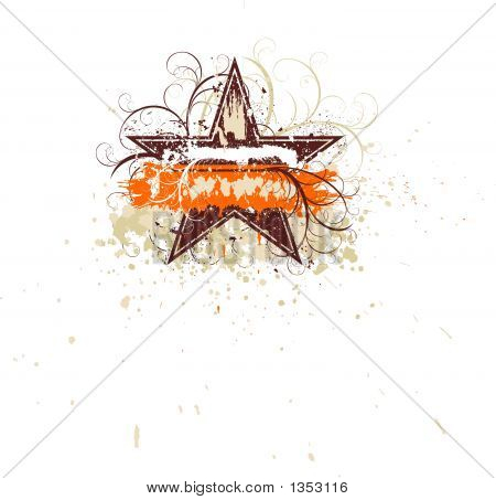  Grunge floral Sterne