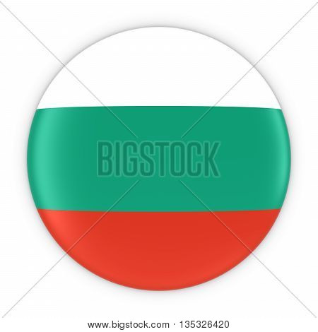 Bulgarian Flag Button - Flag Of Bulgaria Badge 3D Illustration