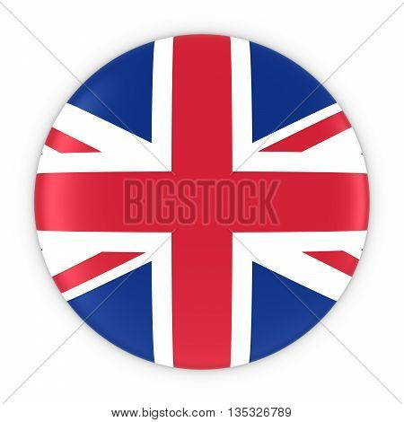 British Flag Button - Flag Of The Uk Badge 3D Illustration