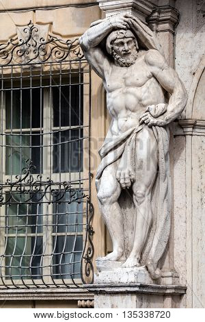 Statue Of Hercules At The Palazzo Vescovile