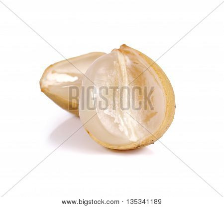 Southern Langsat Thai Fruits Close Up Isolated On White Background