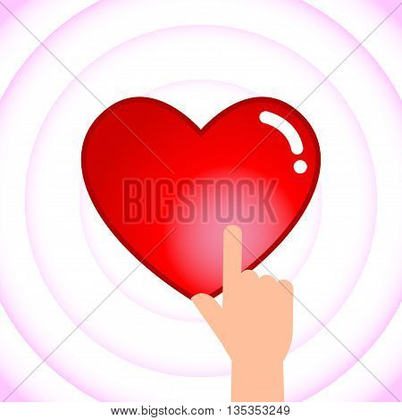 Vector stock of hand touching heart shaped icon love symbol