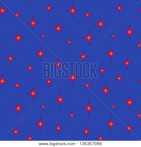 Stars chaotic seamless pattern. Fashion graphic background design. Modern stylish abstract texture. Colorful template for prints textiles wrapping wallpaper website etc. Stock VECTOR illustration