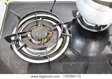 Empty gas stove for cooking in the kitchen
