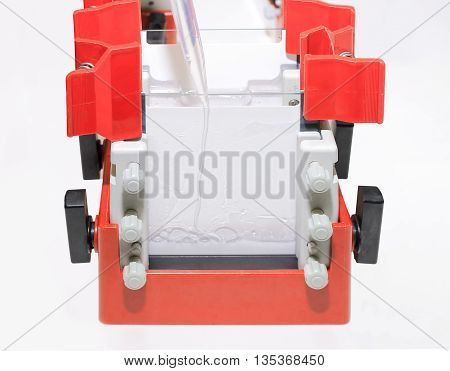 Polyacrylamide gel electrophoresis for separate biological macromolecules test mobility is a function of the length