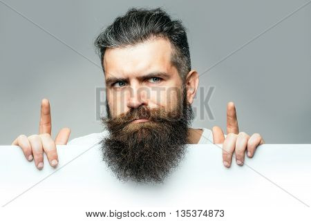 Bearded Thougtful Man With Paper