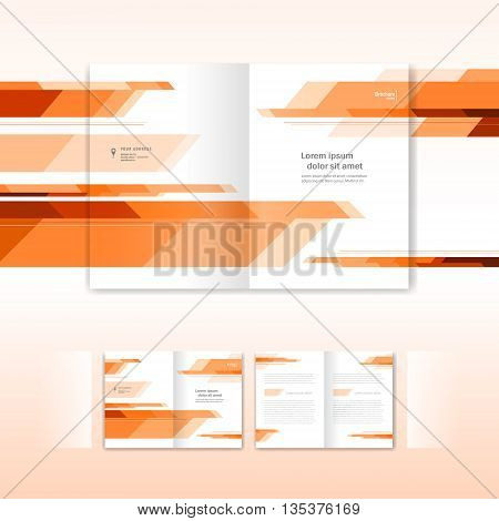 booklet abstract future form orange - brochure design template