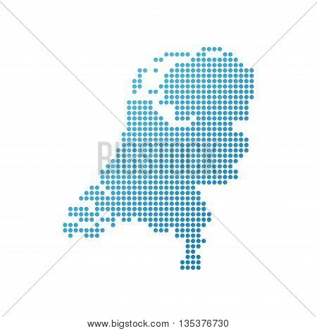 Map of Netherlands Icon in blue modern style