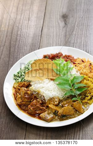 sri lankan rice and curry dish
