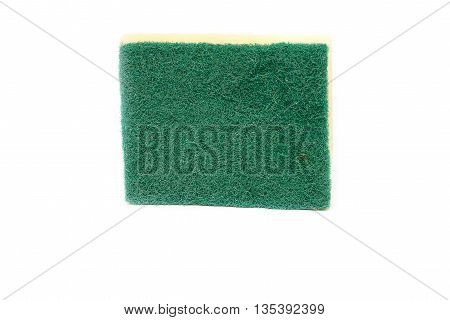 Dishwashing sponge on white background . (Scotch-Brite)